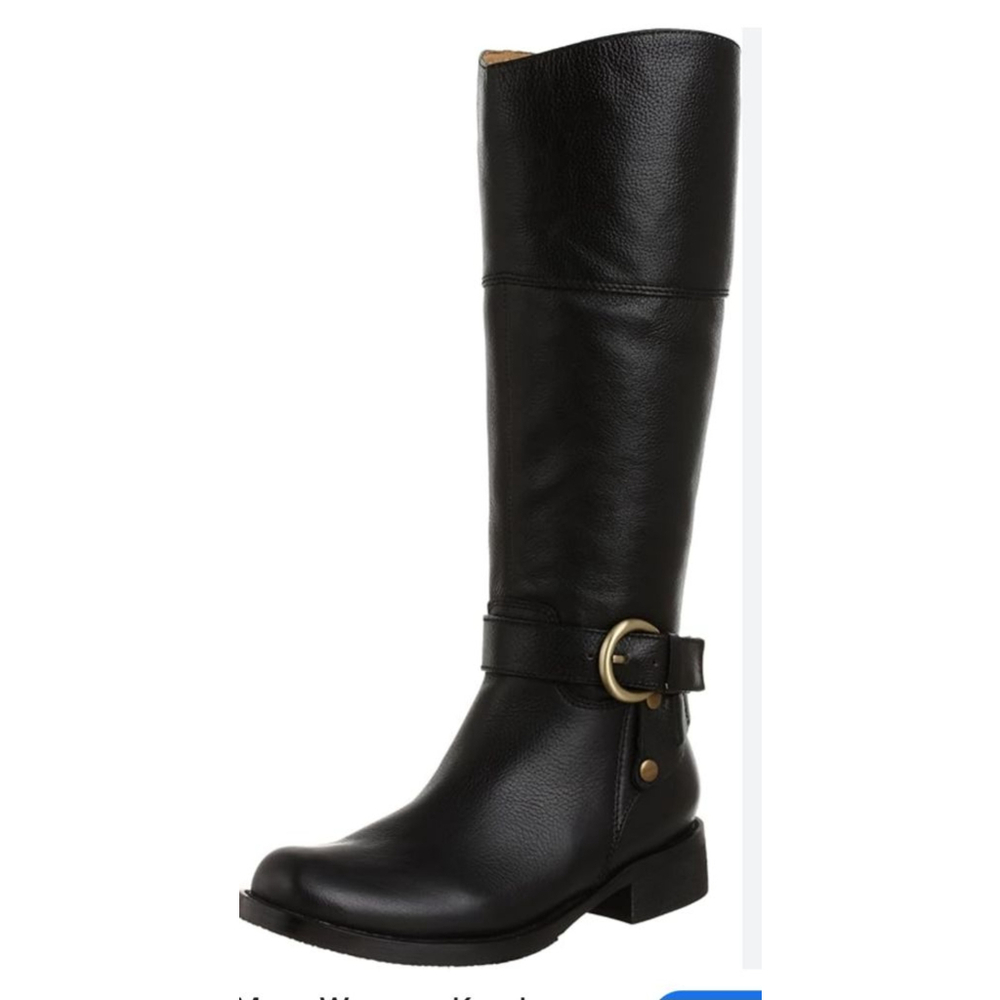 Miz Mooz Black Leather Tall Riding Boots with Buckle